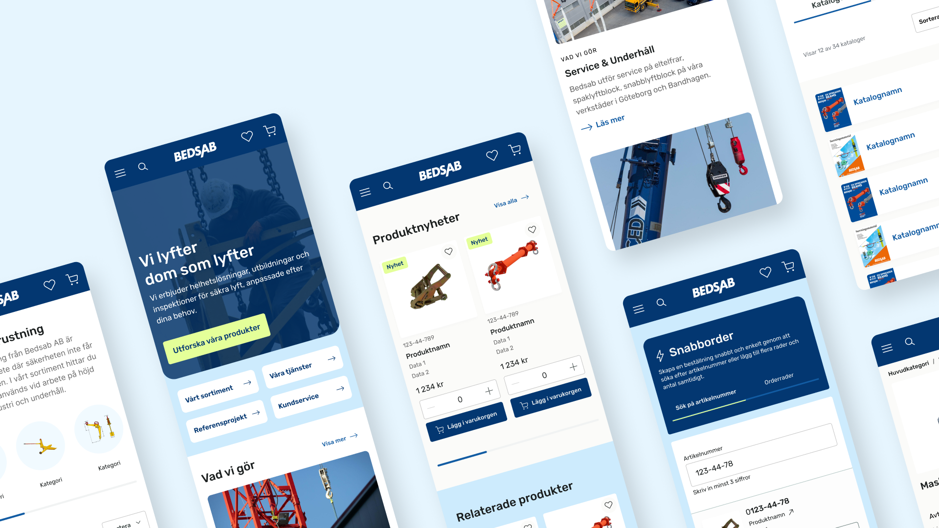 Bedsabs webb som visas på telefoner