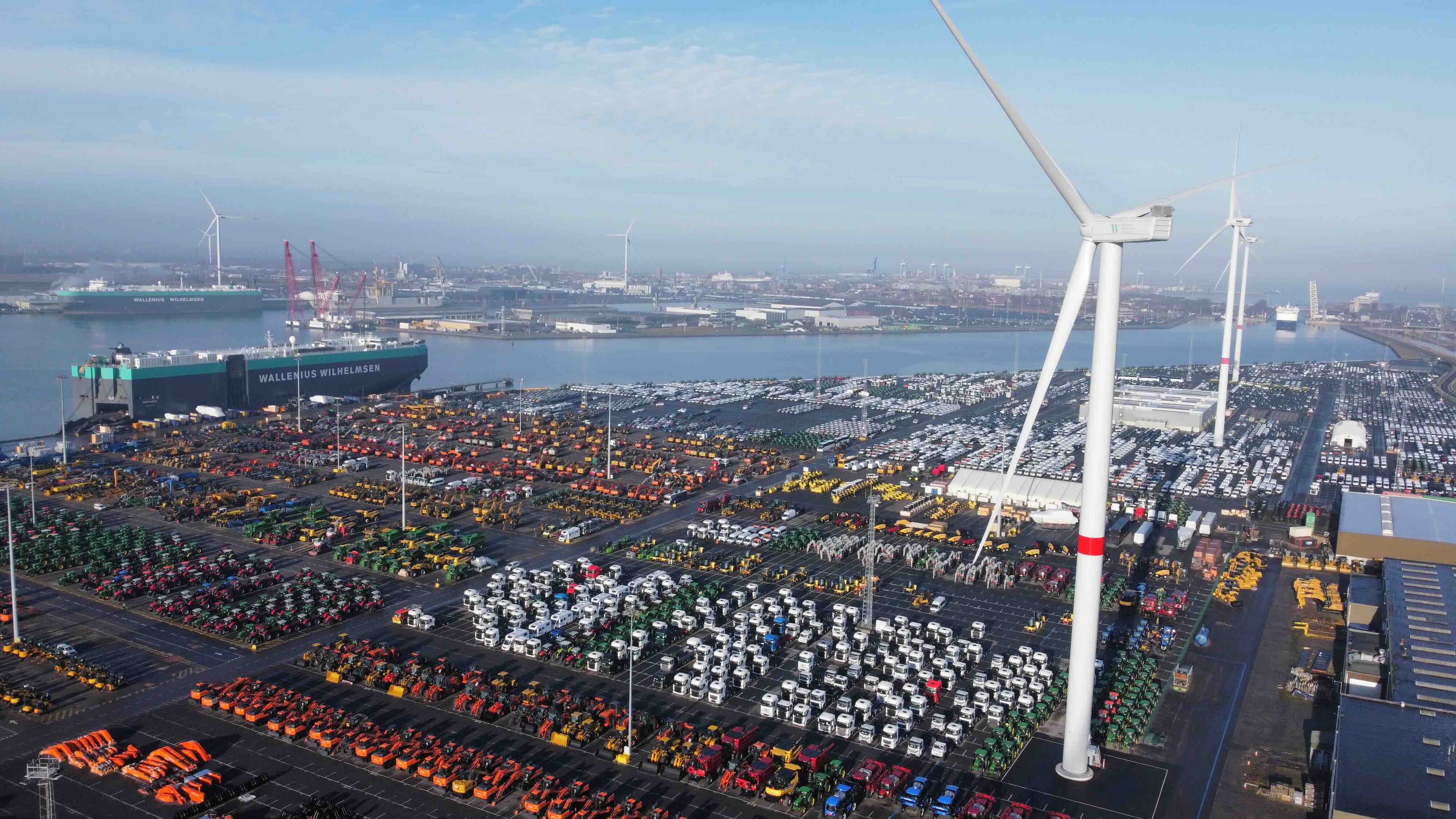 Port of Zeebrugge, second-largest port in Belgium.
